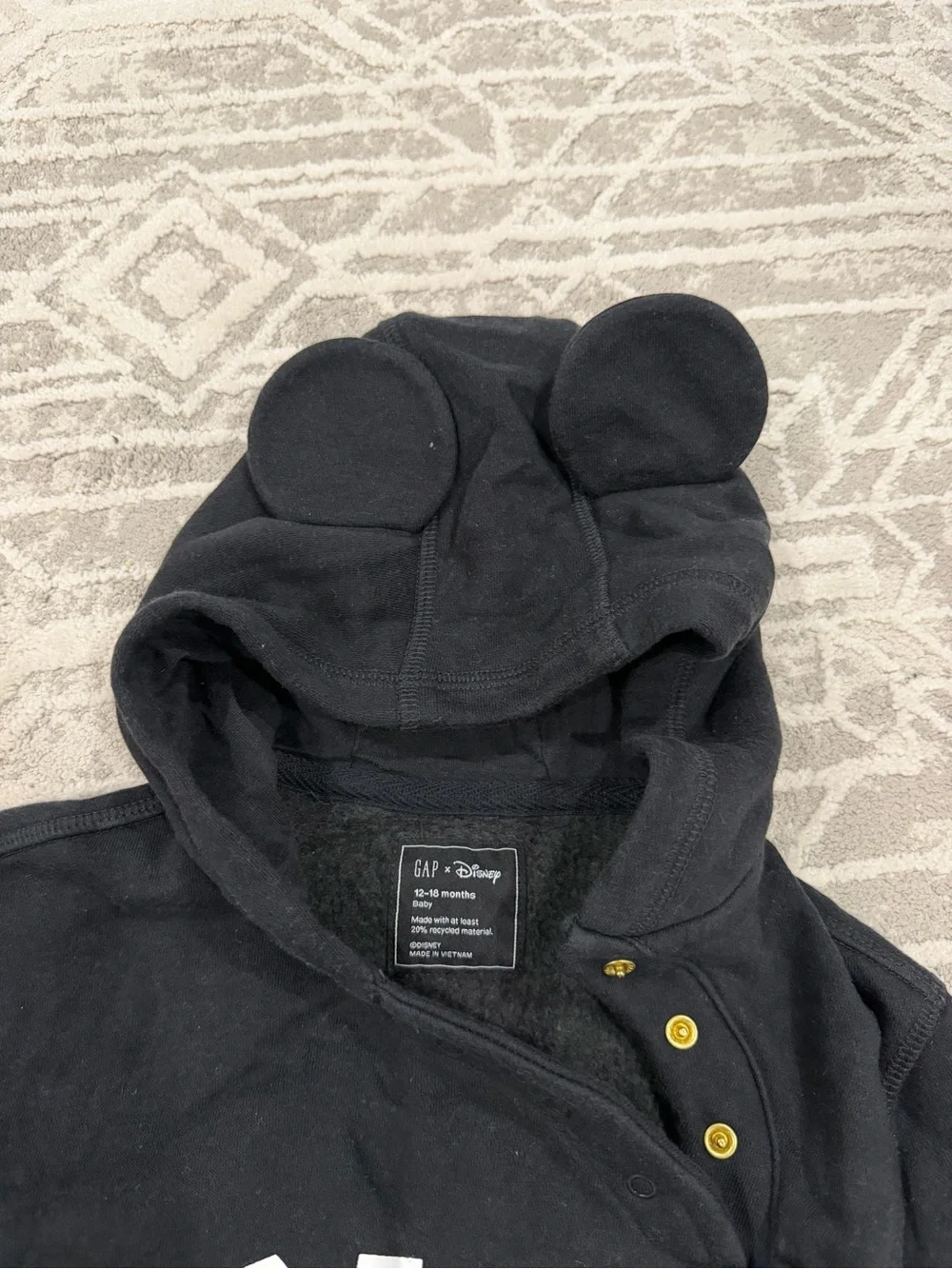 GAP Black Mickey Mouse Hooded One-Piece